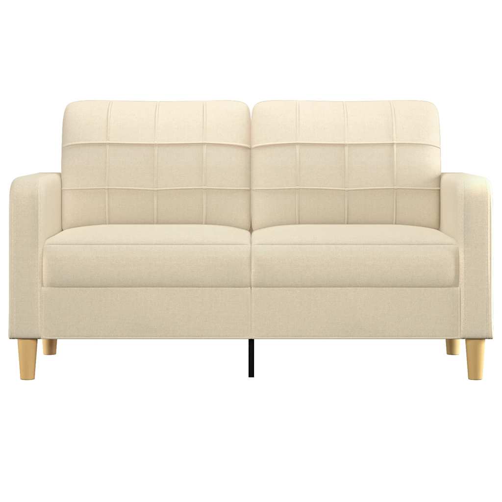 vidaXL kétszemélyes krémszínű szövetkanapé 140 cm