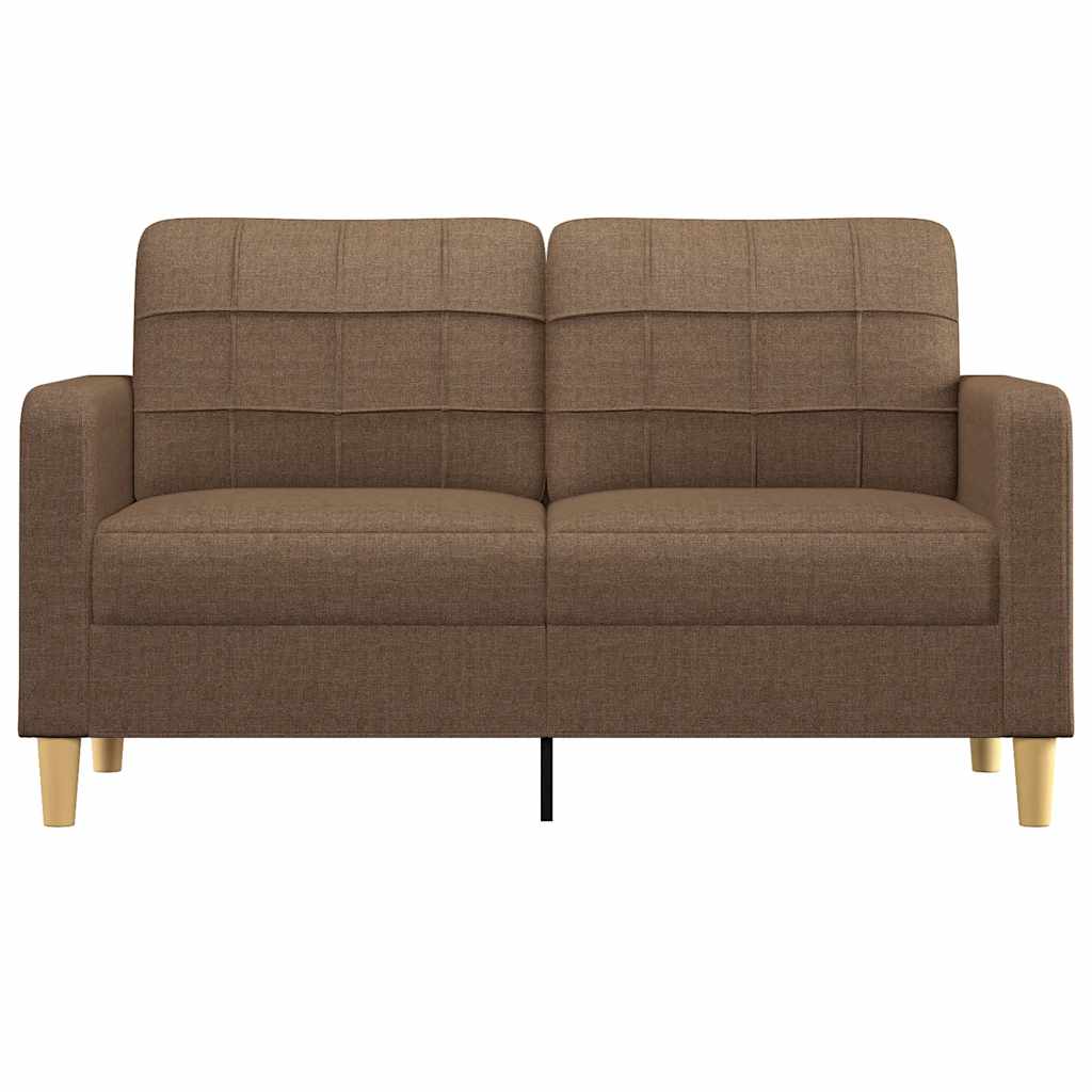 vidaXL Tweezitsbank 140 cm stof bruin afbeelding