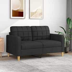 2místná pohovka černá 140 cm textil - obrázek 1