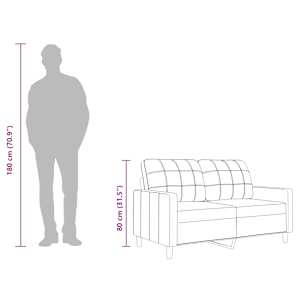 2místná pohovka světle žlutá 140 cm textil - obrázek 9