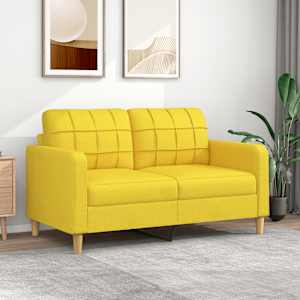 2místná pohovka světle žlutá 140 cm textil - obrázek 1