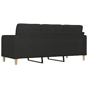 3místná pohovka černá 180 cm textil - obrázek 5