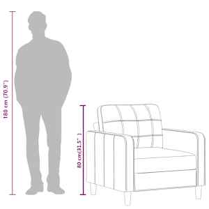 Křeslo krémové 60 cm umělá kůže - obrázek 9