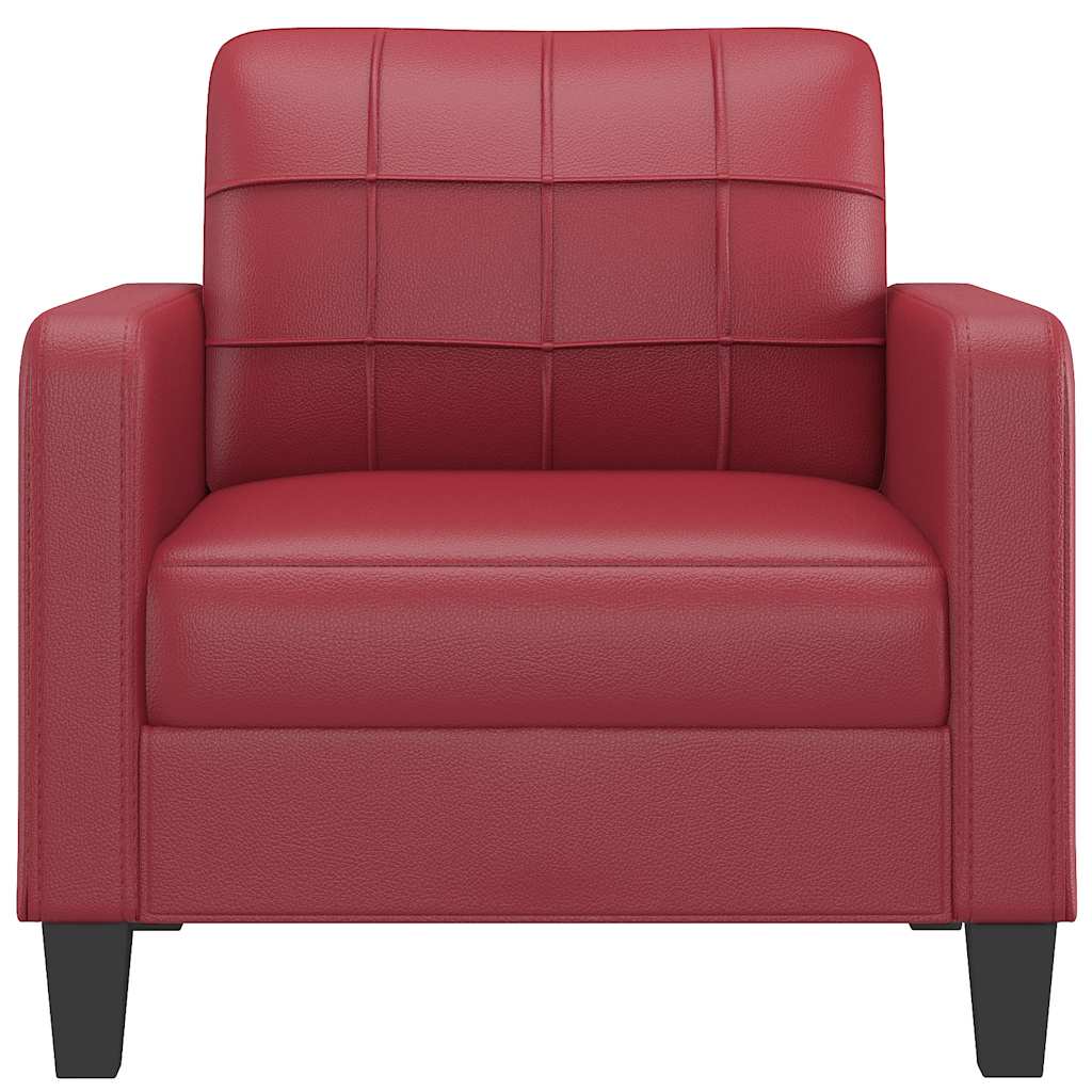 vidaXL Kreslo vínovo-červené 60 cm umelá koža