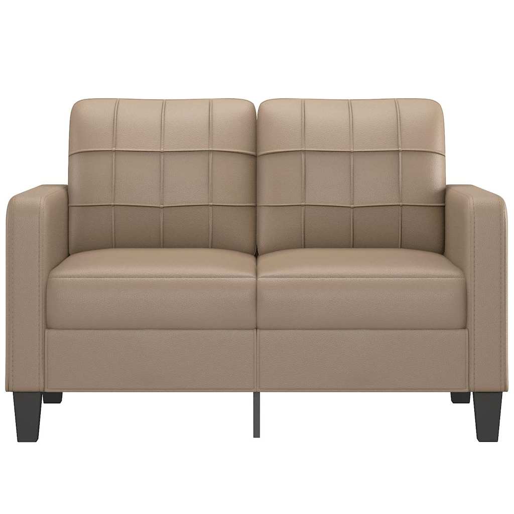 vidaXL Tweezitsbank 120 cm kunstleer cappuccinokleurig afbeelding