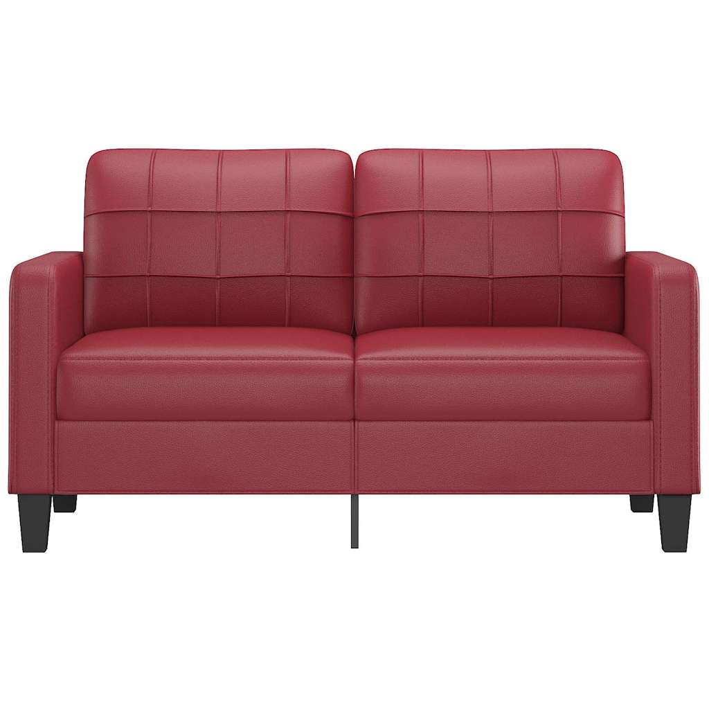 vidaXL Canapea cu 2 locuri, roșu vin, 140 cm, piele ecologică