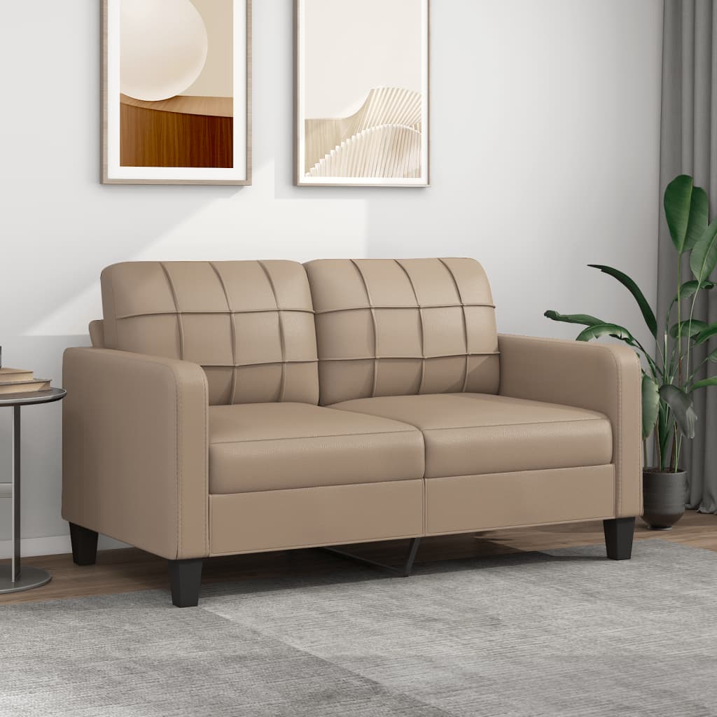 vidaXL 2-Sitzer-Sofa Cappuccino-Braun 140 cm Kunstleder