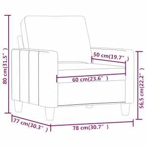 Křeslo šedé 60 cm umělá kůže - obrázek 8