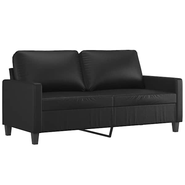 vidaXL kahekohaline diivan, must, 140 cm, kunstnahk