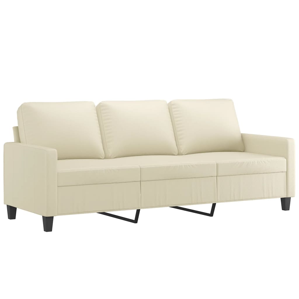 Thumbnail - vidaXL 3-Sitzer-Sofa Creme 180 cm Kunstleder