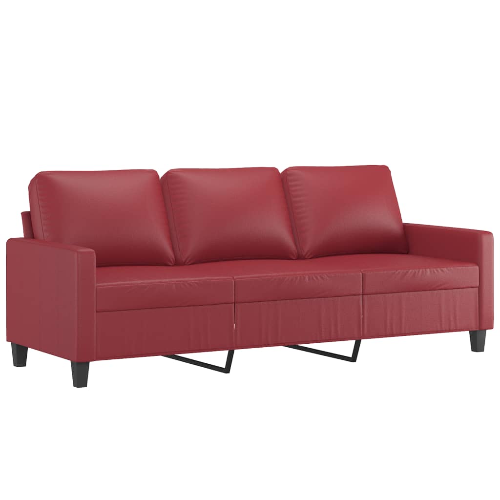 Thumbnail - vidaXL 3-Sitzer-Sofa Weinrot 180 cm Kunstleder