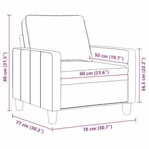 Křeslo světle šedé 60 cm textil - obrázek 9