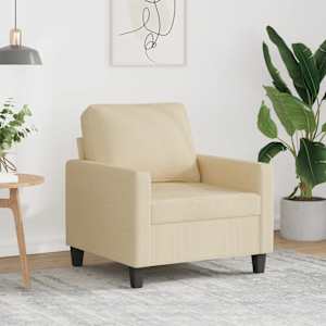 Křeslo krémové 60 cm textil - obrázek 1
