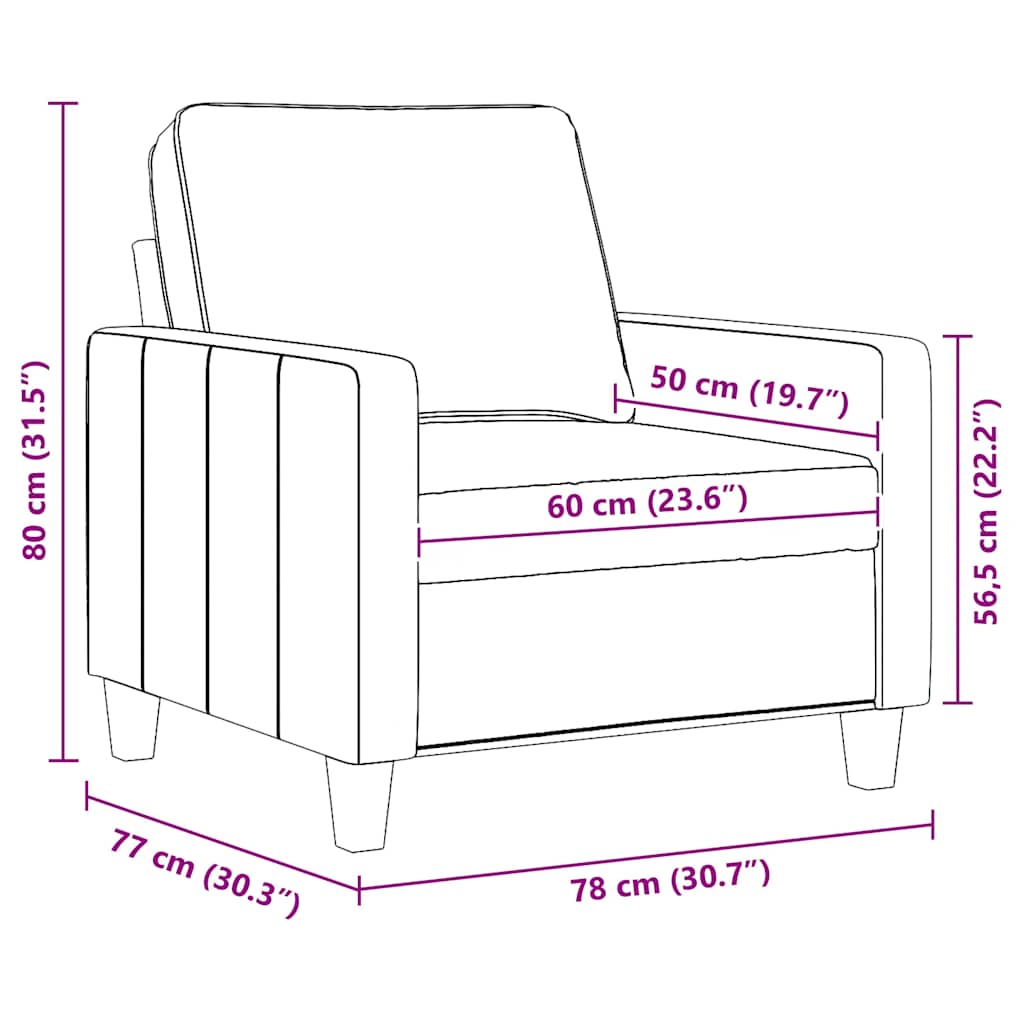 Fotelj rjav 60 cm blago - slika 9