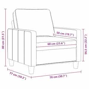 Křeslo hnědé 60 cm textil - obrázek 9