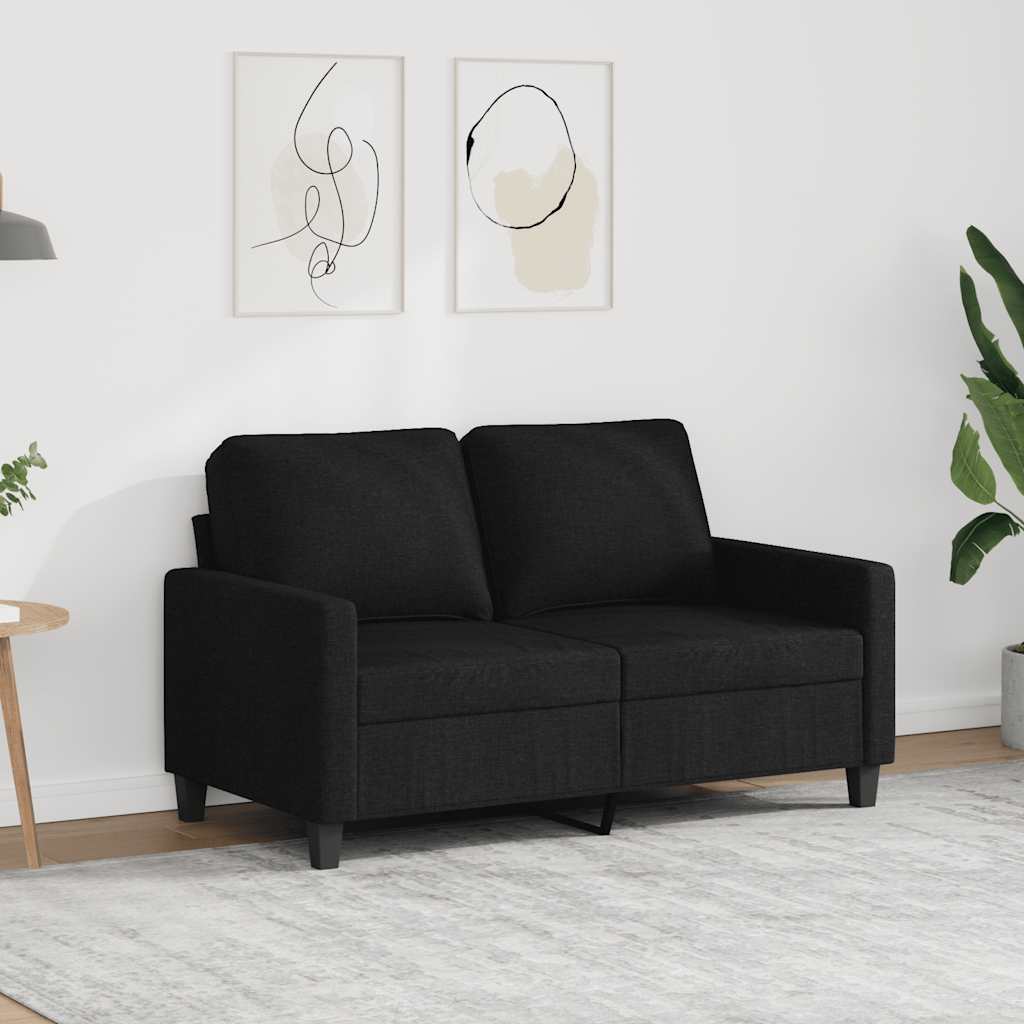vidaXL 2-Sitzer-Sofa Schwarz 120 cm Stoff