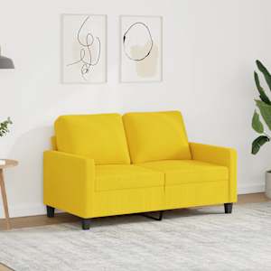 2místná pohovka světle žlutá 120 cm textil - obrázek 1