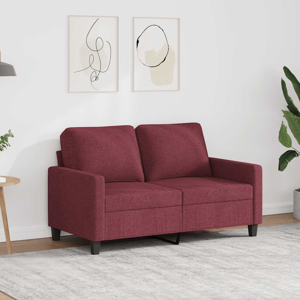 vidaXL 2-Sitzer-Sofa Weinrot 120 cm Stoff