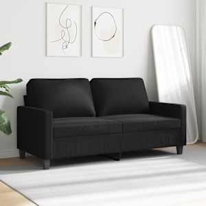 2místná pohovka černá 140 cm textil - obrázek 3