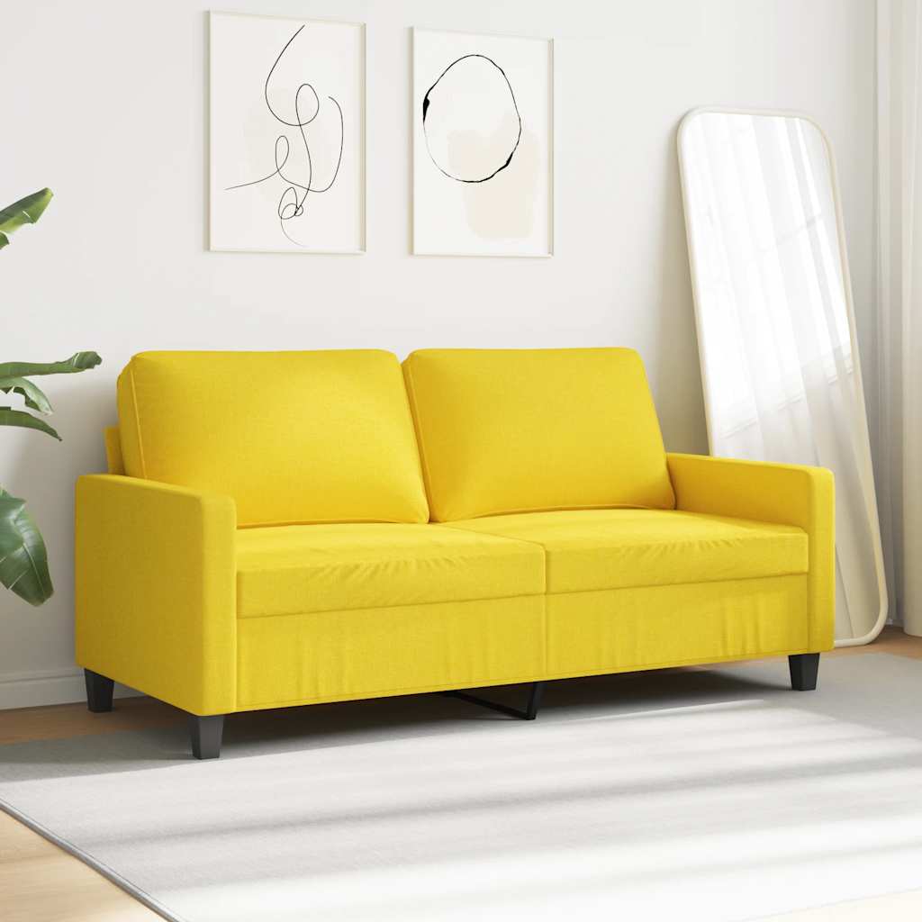 Thumbnail - vidaXL 2-Sitzer-Sofa Hellgelb 140 cm Stoff