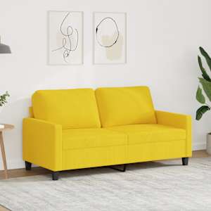 2místná pohovka světle žlutá 140 cm textil - obrázek 1