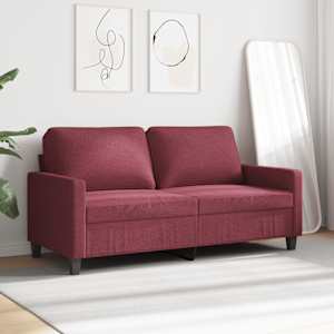 2místná pohovka vínová 140 cm textil - obrázek 3