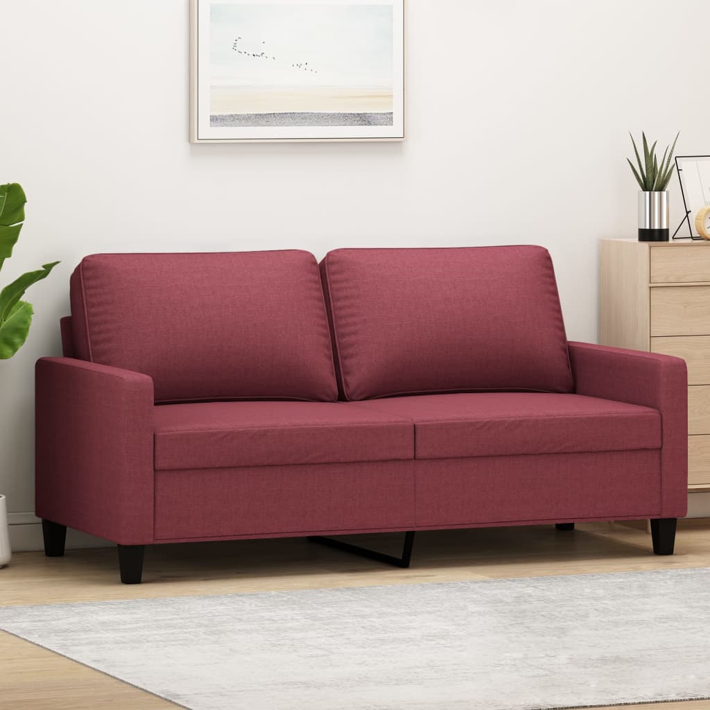 vidaXL 2-Sitzer-Sofa Weinrot 140 cm Stoff