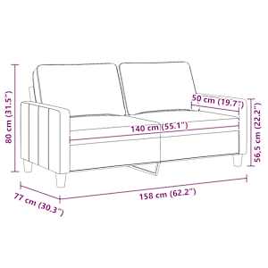 2místná pohovka taupe 140 cm textil - obrázek 9