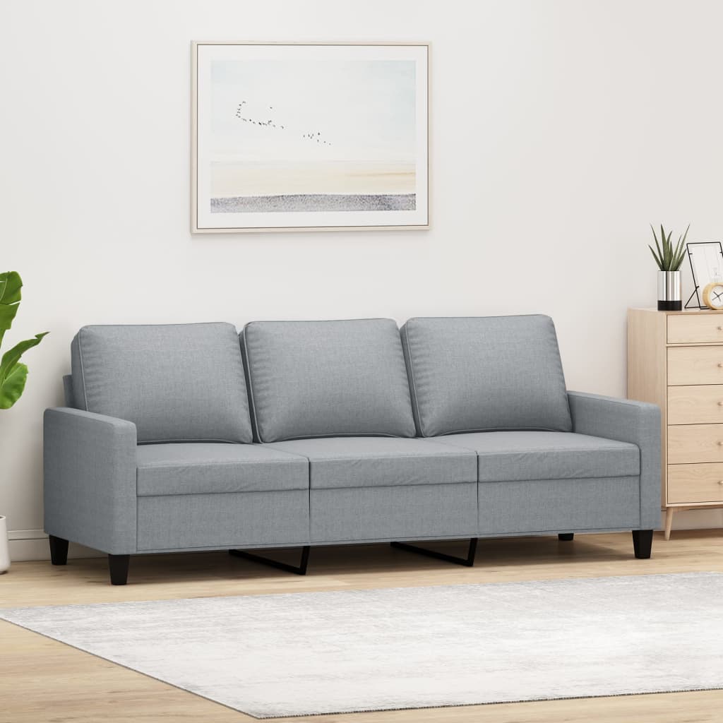 vidaXL 3-Sitzer-Sofa Hellgrau 180 cm Stoff