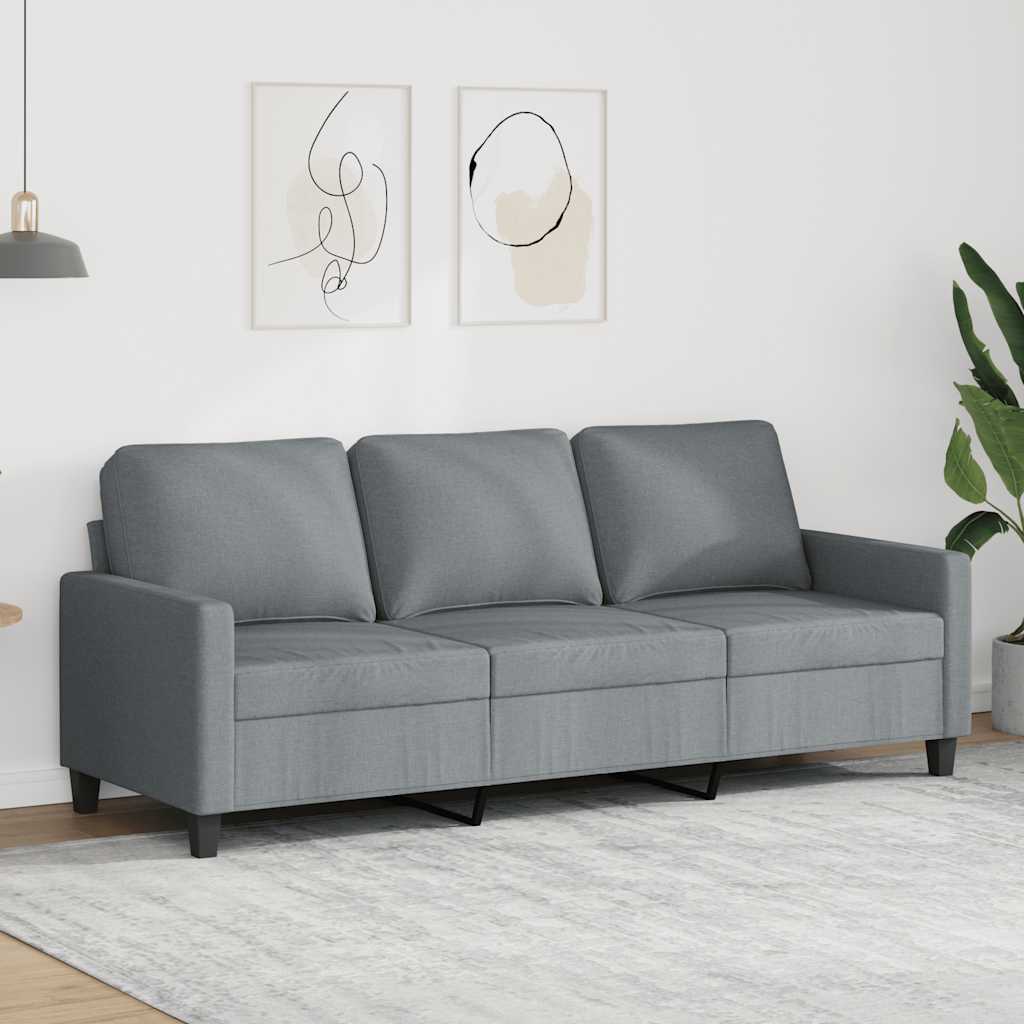 vidaXL 3-Sitzer-Sofa Hellgrau 180 cm Stoff