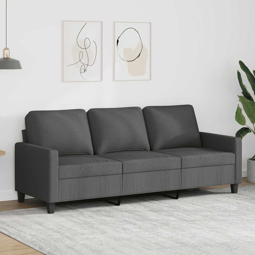 vidaXL 3-Sitzer-Sofa Dunkelgrau 180 cm Stoff