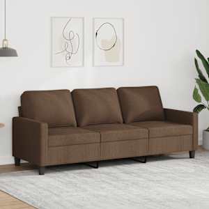 3místná pohovka hnědá 180 cm textil - obrázek 1