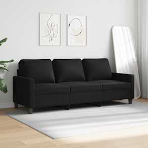 3místná pohovka černá 180 cm textil - obrázek 3