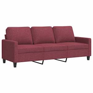 3místná pohovka vínová 180 cm textil - obrázek 2