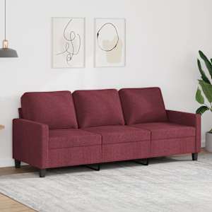 3místná pohovka vínová 180 cm textil - obrázek 1