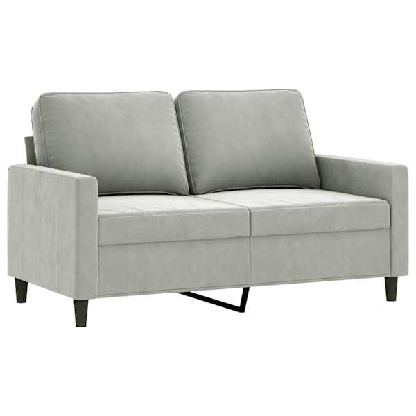 vidaXL 2-kohaline diivan, helehall, 120 cm, samet