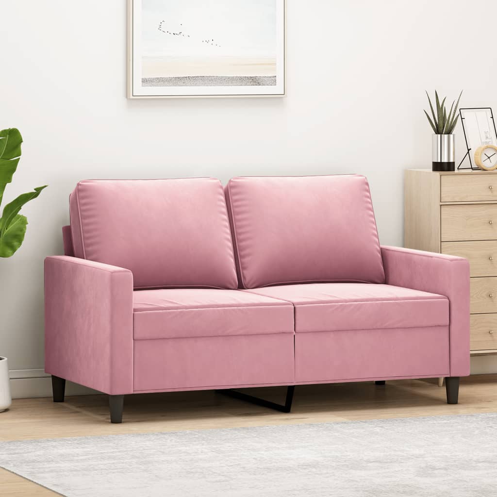 vidaXL 2-Sitzer-Sofa Rosa 120 cm Samt