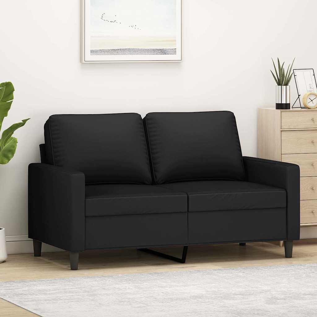 vidaXL Canapea cu 2 locuri, negru, 120 cm, catifea