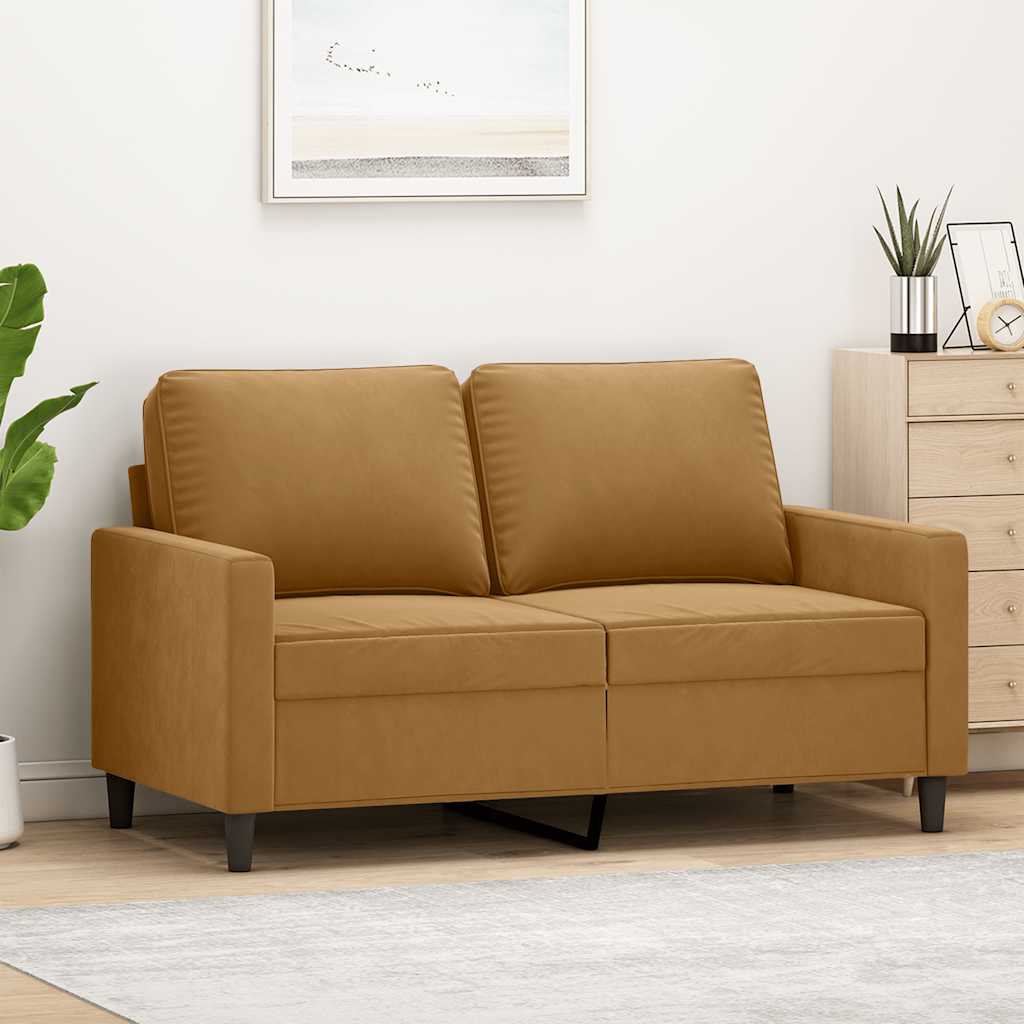 vidaXL 2-Sitzer-Sofa Braun 120 cm Samt
