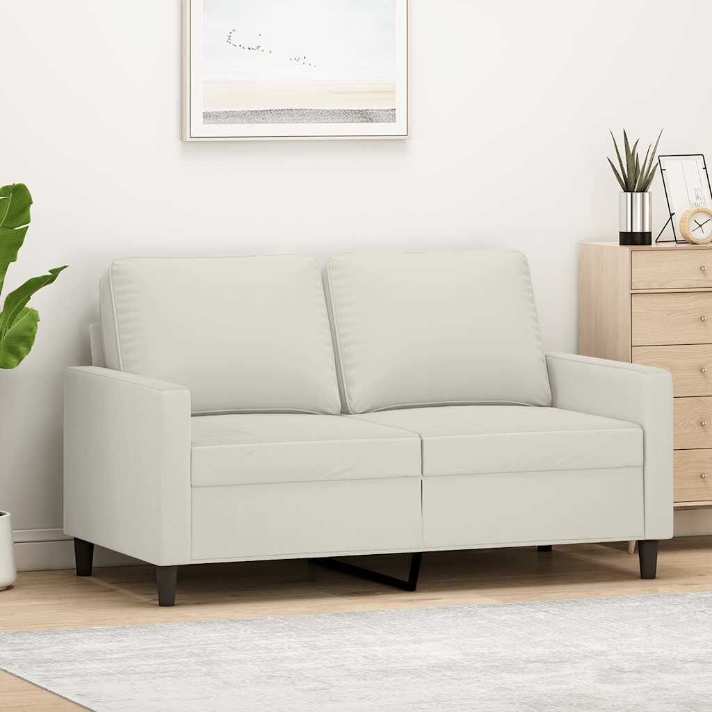 vidaXL 2-Sitzer-Sofa Creme 120 cm Samt
