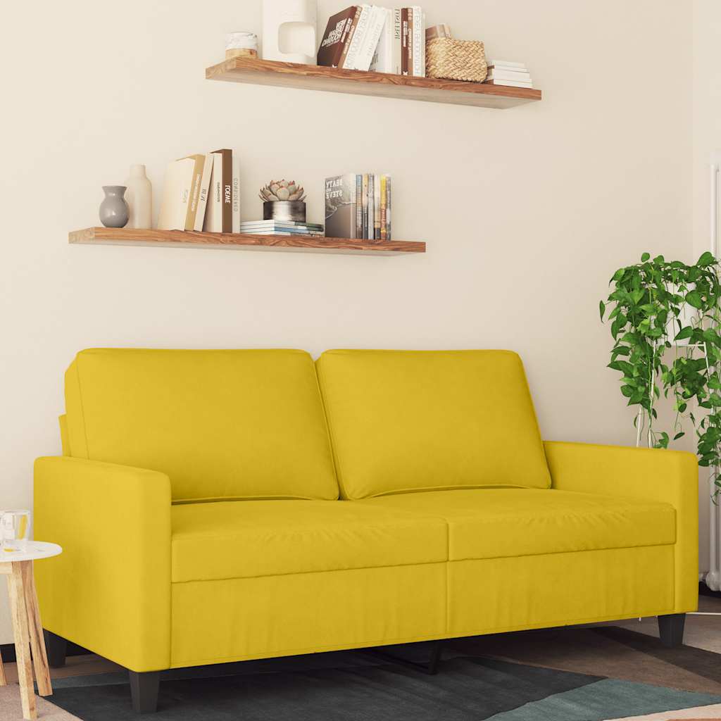 vidaXL 2-Sitzer-Sofa Gelb 140 cm Samt
