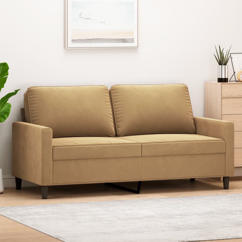 vidaXL 2-personers sofa 140 cm fløjl brun