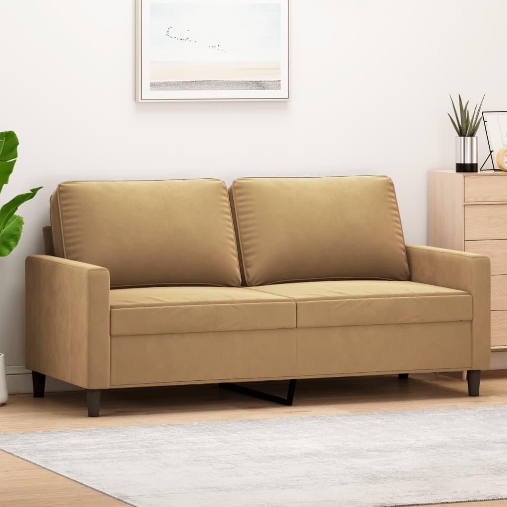 vidaXL 2-Sitzer-Sofa Braun 140 cm Samt