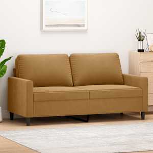 Kavč dvosed rjav 140 cm žamet