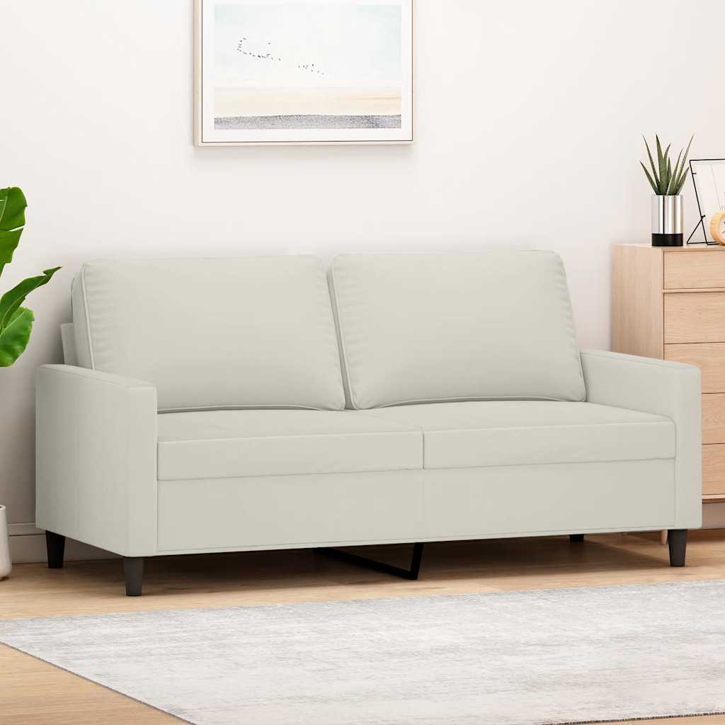 vidaXL 2-Sitzer-Sofa Creme 140 cm Samt
