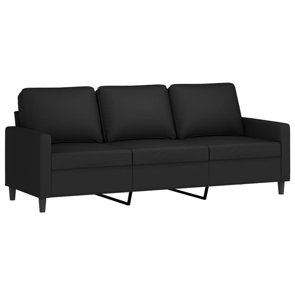 Image of vidaXL 3-Seater Sofa Black 180 cm Velvet