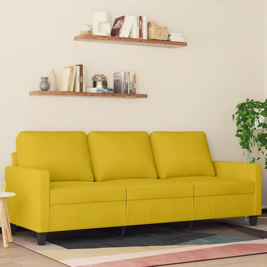 Thumbnail - vidaXL 3-Sitzer-Sofa Gelb 180 cm Samt