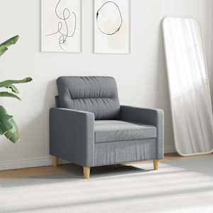Křeslo světle šedé 60 cm textil - obrázek 3