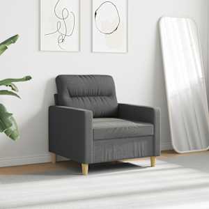 Křeslo tmavě šedé 60 cm textil - obrázek 3