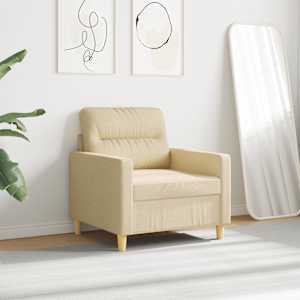 Křeslo krémové 60 cm textil - obrázek 3